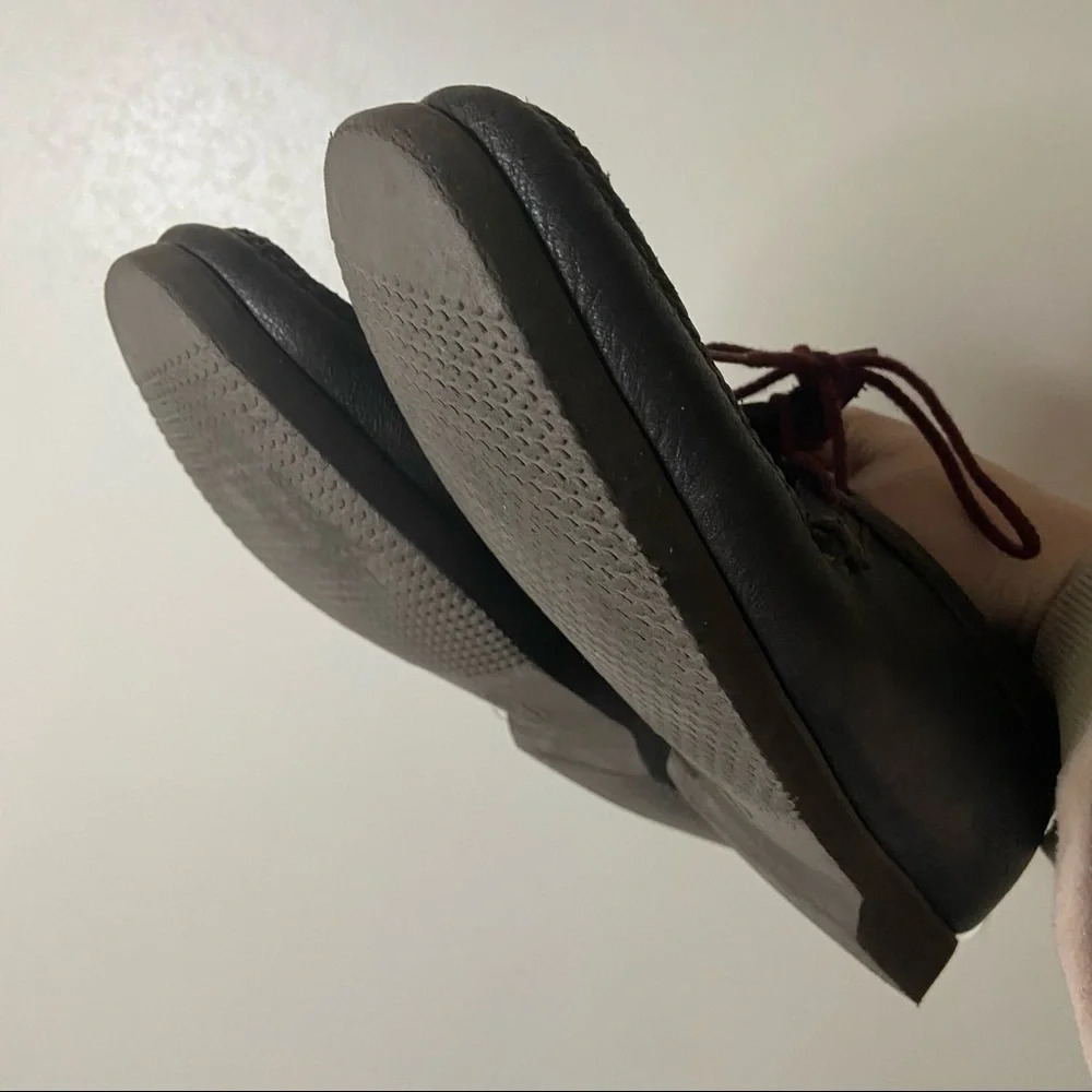 NOMADS Leather Loafer Arch Preserver Shoe Size 9.5 Wide Maroon Lace Up Preppy - Picture 12 of 15